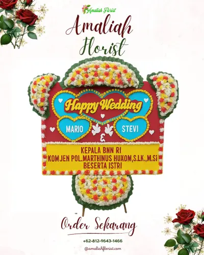 Karangan Papan Bunga Pernikahan kademangan
